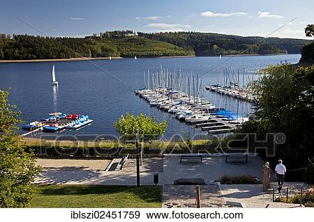 "Sorpesee lake with piers and a promenade, Sundern, Hochsauerlandkreis district, North Rhine-Westphalia, Germany, Europe, PublicGround, Europe" View Large Photo Image Stock Photo - "Sorpesee lake with piers and a promenade, Sundern, Hochsauerlandkreis district, North Rhine-Westphalia, Germany, Europe, PublicGround, Europe". Fotosearch