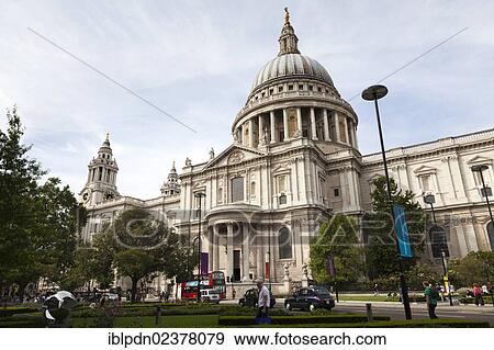 "South facing facade of Saint Paul's Cathedral with gardens and dome, London, England, United Kingdom, Europe" View Large Photo Image Stock Photo - "South facing facade of Saint Paul's Cathedral with gardens and dome, London, England, United Kingdom, Europe". Fotosearch