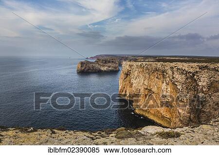 Stock Photography - "Southwesternmost point of Europe, view of the west coast as seen from Cabo de Sao Vicente, near Sagres, Algarve, Portugal, Europe". Fotosearch
