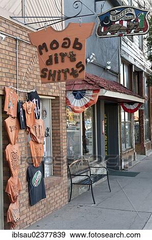 "Souvenir shop on Main Street, Moab dirt shirts, Moab, Utah, Western United States, United States of America, North America" View Large Photo Image Stock Photo - "Souvenir shop on Main Street, Moab dirt shirts, Moab, Utah, Western United States, United States of America, North America". Fotosearch