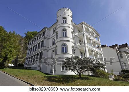 "Spa resort architecture, Wilhelmstrasse street, Villa Odin, Sellin, Ruegen Island, Mecklenburg-Western Pomerania, Germany, Europe, PublicGround, Europe" View Large Photo Image Stock Image - "Spa resort architecture, Wilhelmstrasse street, Villa Odin, Sellin, Ruegen Island, Mecklenburg-Western Pomerania, Germany, Europe, PublicGround, Europe". Fotosearch