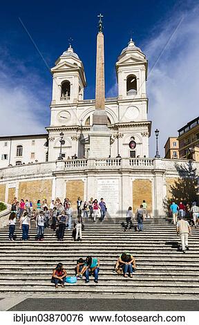 "Spanish Steps or Scalinata della Trinita dei Monti, Trinita dei Monti Church and Obelisco Sallustiano, Rome, Lazio, Italy, Europe" View Large Photo Image Stock Photograph - "Spanish Steps or Scalinata della Trinita dei Monti, Trinita dei Monti Church and Obelisco Sallustiano, Rome, Lazio, Italy, Europe". Fotosearch