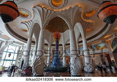 Spectacular pillared hall, Atlantis luxury hotel, The Palm Jumeirah, Dubai, United Arab Emirates, Middle East, Asia View Large Photo Image Stock Photograph - Spectacular pillared hall, Atlantis luxury hotel, The Palm Jumeirah, Dubai, United Arab Emirates, Middle East, Asia. Fotosearch