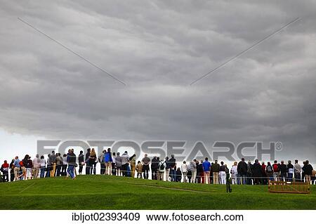 "Spectators at the 9th hole, BMW International Open golf tournament, Gut Laerchenhof golf course in Pulheim, North Rhine-Westphalia, Germany, Europe" View Large Photo Image Stock Photo - "Spectators at the 9th hole, BMW International Open golf tournament, Gut Laerchenhof golf course in Pulheim, North Rhine-Westphalia, Germany, Europe". Fotosearch
