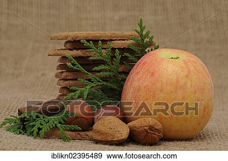 "Speculoos cookies with nuts and an apple, Christmas motif" View Large Photo Image Stock Photo - "Speculoos cookies with nuts and an apple, Christmas motif". Fotosearch