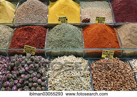 "Spices and tea, Egyptian Bazaar or Spice Bazaar, Misir Carsisi, Eminonu, Istanbul, European side, Istanbul Province, Turkey, European side, Europe" View Large Photo Image Stock Image - "Spices and tea, Egyptian Bazaar or Spice Bazaar, Misir Carsisi, Eminonu, Istanbul, European side, Istanbul Province, Turkey, European side, Europe". Fotosearch