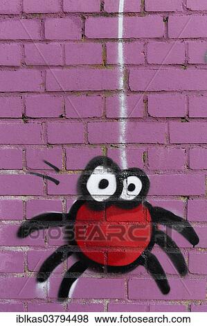 "Spider figure descending on a web, mural, North Rhine-Westphalia, Germany, Europe" View Large Photo Image Stock Photo - "Spider figure descending on a web, mural, North Rhine-Westphalia, Germany, Europe". Fotosearch