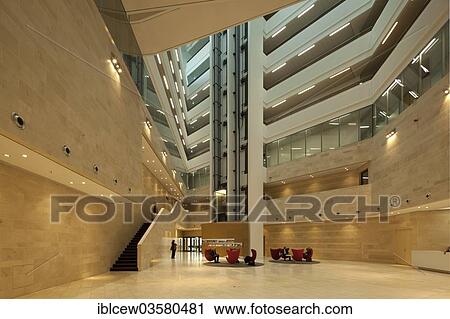 Stock Image - "Spiegel Publishing House building on Ericusspitze, interior, HafenCity, Hamburg, Hamburg, Germany, Europe". Fotosearch