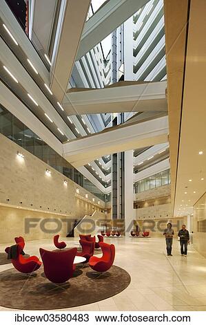 Stock Image - "Spiegel Publishing House building on Ericusspitze, interior, HafenCity, Hamburg, Hamburg, Germany, Europe". Fotosearch