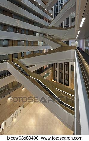 Stock Image - "Spiegel Publishing House building on Ericusspitze, interior, HafenCity, Hamburg, Hamburg, Germany, Europe". Fotosearch