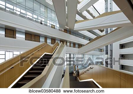 Stock Photo - "Spiegel Publishing House building on Ericusspitze, interior, HafenCity, Hamburg, Hamburg, Germany, Europe". Fotosearch