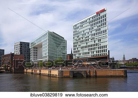 Stock Photo - "Spiegel-Verlag publishing house, Spiegel building on Ericusspitze, HafenCity, Hamburg, Germany, Europe". Fotosearch