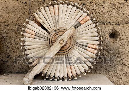 Stock Photograph - "Spinning wheel, Sultanhani caravanserai on the former silk road, Sultanhani, Antolia, Turkey, Asia". Fotosearch