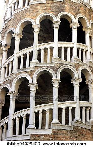 Stock Photo - "Spiral staircase, Scala Contarini del Bovolo, Venice, Veneto, Italy, Europe". Fotosearch