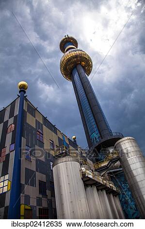 Spittelau waste incineration plant, designed by Friedensreich Hundertwasser, Vienna, Austria, Europe View Large Photo Image Stock Photography - Spittelau waste incineration plant, designed by Friedensreich Hundertwasser, Vienna, Austria, Europe. Fotosearch