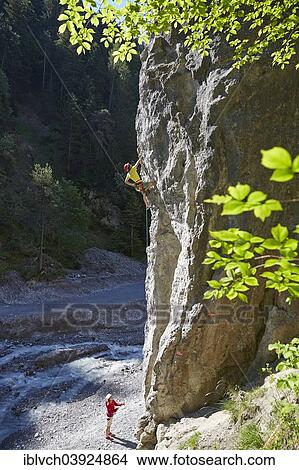 "Sport climber climbing a rock face, Ehnbachklamm gorge, Zirl, Tyrol, Austria, Europe" View Large Photo Image Picture - "Sport climber climbing a rock face, Ehnbachklamm gorge, Zirl, Tyrol, Austria, Europe". Fotosearch