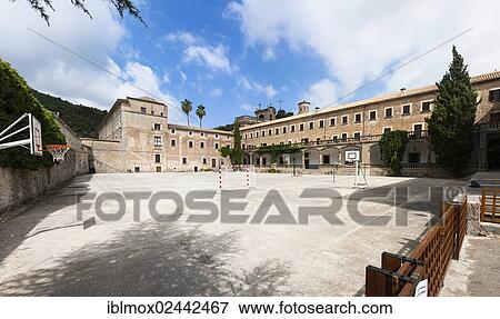 "Sports ground of the monastery, Santuari de Lluc, Lluc Sanctuary, Majorca, Balearic Islands, Spain, Europe" View Large Photo Image Stock Photo - "Sports ground of the monastery, Santuari de Lluc, Lluc Sanctuary, Majorca, Balearic Islands, Spain, Europe". Fotosearch