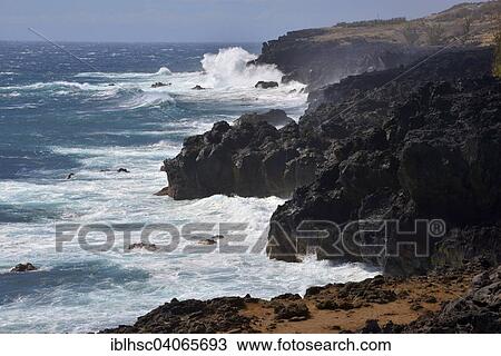 "Spray, volcanic rock, volcanic coastline, west coast with cliffs, St Leu, Reunion" View Large Photo Image Stock Image - "Spray, volcanic rock, volcanic coastline, west coast with cliffs, St Leu, Reunion". Fotosearch