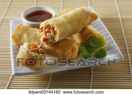 Stock Image - Spring rolls. Fotosearch