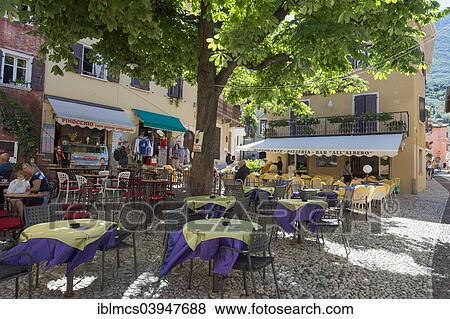"Square with restaurants, Malcesine, Verona province, Veneto, Italy, Europe" View Large Photo Image Stock Photo - "Square with restaurants, Malcesine, Verona province, Veneto, Italy, Europe". Fotosearch