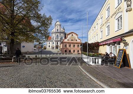Stock Photograph - "St. Anne's Basilica and the former Franciscan House, Altotting, Upper Bavaria, Bavaria, Germany, Europe". Fotosearch
