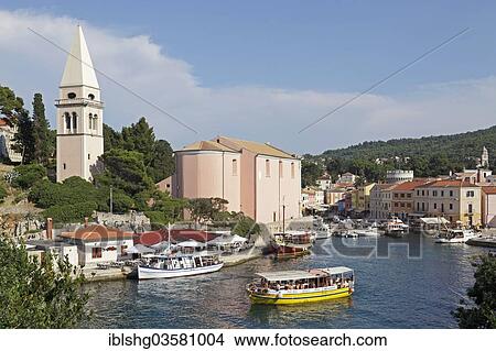 "St. Anthony's Church and the port, Veli Losinj, Kvarner Gulf, Croatia, Europe" View Large Photo Image Picture - "St. Anthony's Church and the port, Veli Losinj, Kvarner Gulf, Croatia, Europe". Fotosearch