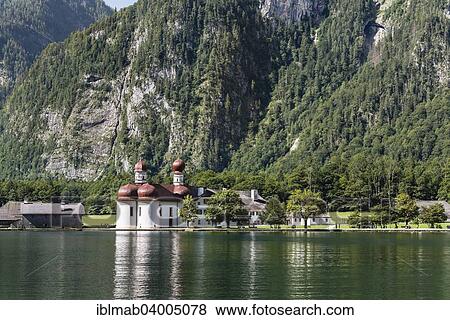 "St. Bartholoma on lake Konigssee, Berchtesgaden National Park, Berchtesgadener Land, Upper Bavaria, Bavaria, Germany, Europe" View Large Photo Image Stock Photo - "St. Bartholoma on lake Konigssee, Berchtesgaden National Park, Berchtesgadener Land, Upper Bavaria, Bavaria, Germany, Europe". Fotosearch