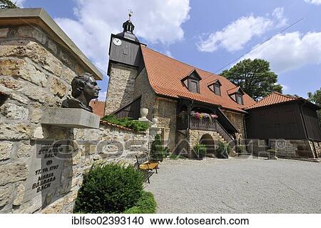 "St. Bartholomew's Church, Bach Church, church where Johann Sebastian Bach was married, with a bust of Bach in the foreground, Dornheim near Arnstadt, Thuringia, Germany, Europe" View Large Photo Image Stock Image - "St. Bartholomew's Church, Bach Church, church where Johann Sebastian Bach was married, with a bust of Bach in the foreground, Dornheim near Arnstadt, Thuringia, Germany, Europe". Fotosearch