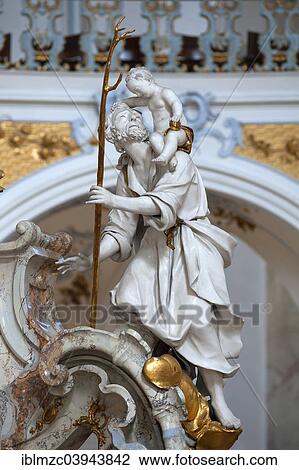 "St. Christopher at the altar of grace by JM Feichtmayr, Basilica of the Fourteen Holy Helpers, 1743-1772, architect Balthasar Neumann, Bad Staffelstein, Upper Franconia, Bavaria, Germany, Europe" View Large Photo Image Stock Image - "St. Christopher at the altar of grace by JM Feichtmayr, Basilica of the Fourteen Holy Helpers, 1743-1772, architect Balthasar Neumann, Bad Staffelstein, Upper Franconia, Bavaria, Germany, Europe". Fotosearch