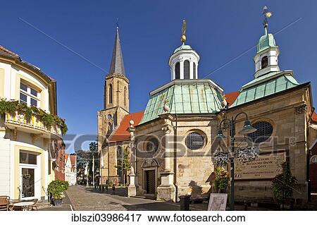 Stock Photo - "St. Clement's church and Marienkapelle chapel, Telgte, Munsterland, North Rhine-Westphalia, Germany, Europe". Fotosearch