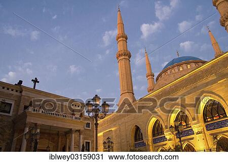 "St. George Maronite Orthodox Cathedral, left, and Mohammed al-Amin Mosque, right, Beirut, Lebanon, Asia" View Large Photo Image Stock Image - "St. George Maronite Orthodox Cathedral, left, and Mohammed al-Amin Mosque, right, Beirut, Lebanon, Asia". Fotosearch