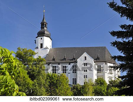Stock Image - "St. -Georgen-Kirche church, Schwarzenberg, Erzgebirge, Saxony, Germany, Europe". Fotosearch