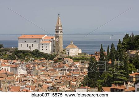"St. George's Cathedral of Piran, Piran, Coastal–Karst Statistical Region, Slovenia, Europe" View Large Photo Image Stock Photography - "St. George's Cathedral of Piran, Piran, Coastal–Karst Statistical Region, Slovenia, Europe". Fotosearch