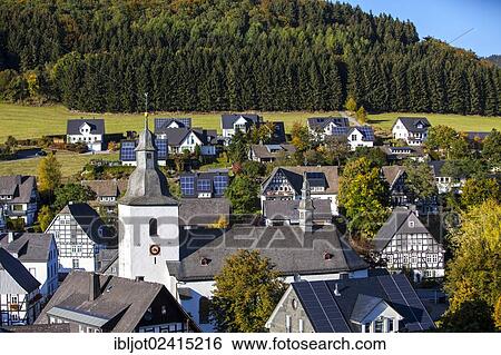 St. -Gertrudis-Kirche church, Oberkirchen, a district of the town of Schmallenberg, Hochsauerlandkreis district, Sauerland, North Rhine-Westphalia, Germany, Europe View Large Photo Image Stock Photograph - St. -Gertrudis-Kirche church, Oberkirchen, a district of the town of Schmallenberg, Hochsauerlandkreis district, Sauerland, North Rhine-Westphalia, Germany, Europe. Fotosearch