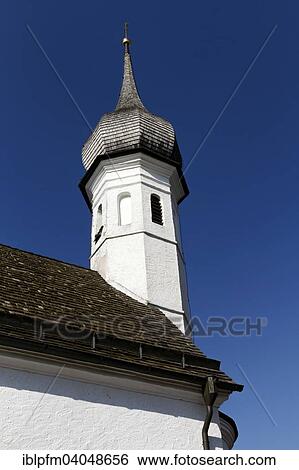 Stock Photograph - "St. Jacobs Church bell tower, Urschalling, Chiemgau, Upper Bavaria, Bavaria, Germany, Europe". Fotosearch