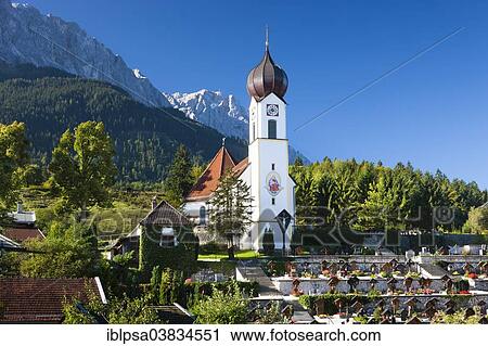 "St. John's Church before Zugspitze, Grainau, Werdenfelser Land, Upper Bavaria, Bavaria, Germany, Europe" View Large Photo Image Stock Image - "St. John's Church before Zugspitze, Grainau, Werdenfelser Land, Upper Bavaria, Bavaria, Germany, Europe". Fotosearch