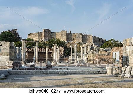 "St. John's Church, early Christian basilica in Byzantine Ephesus, Byzantine-Seljuk fortress at the back, Selcuk, Izmir Province, Turkey, Asia" View Large Photo Image Stock Photo - "St. John's Church, early Christian basilica in Byzantine Ephesus, Byzantine-Seljuk fortress at the back, Selcuk, Izmir Province, Turkey, Asia". Fotosearch