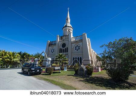 Stock Image - "St. Joseph's church in Inarajan, Guam, US Territory, Pacific, Oceania". Fotosearch