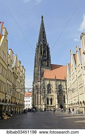 "St. Lamberti Church, St Lambert's Church, Prinzipalmarkt street, gabled houses, Munster, Munsterland, Nordrhein-Westfalen, Germany, Europe" View Large Photo Image Stock Photo - "St. Lamberti Church, St Lambert's Church, Prinzipalmarkt street, gabled houses, Munster, Munsterland, Nordrhein-Westfalen, Germany, Europe". Fotosearch