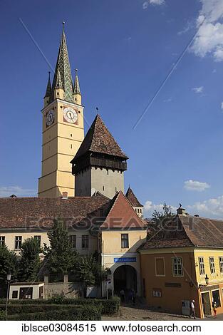 "St. Margaret's Church, known for its leaning tower, one of the most important Late Gothic sacred buildings in Romania, Medias, Mediasch, Medwisch, Sibiu, Transylvania, Romania, Europe" View Large Photo Image Stock Photography - "St. Margaret's Church, known for its leaning tower, one of the most important Late Gothic sacred buildings in Romania, Medias, Mediasch, Medwisch, Sibiu, Transylvania, Romania, Europe". Fotosearch