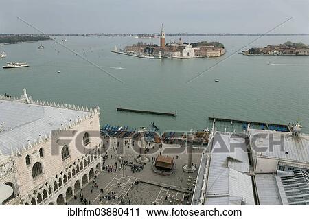 "St Mark's Square, from above, with the Doge's Palace and the Grand Canal, Santa Maria Maggiore at the back, Venice, Veneto, Italy, Europe" View Large Photo Image Stock Image - "St Mark's Square, from above, with the Doge's Palace and the Grand Canal, Santa Maria Maggiore at the back, Venice, Veneto, Italy, Europe". Fotosearch