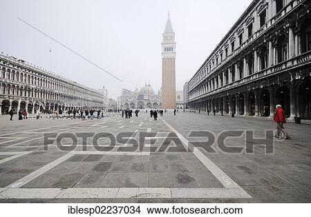 "St. Mark's Square, St. Mark's Campanile, San Marco quarter, Procuratie buildings, Venice, Venezia, Veneto, Italy, Europe" View Large Photo Image Picture - "St. Mark's Square, St. Mark's Campanile, San Marco quarter, Procuratie buildings, Venice, Venezia, Veneto, Italy, Europe". Fotosearch