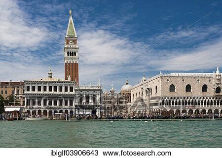 "St. Mark's Square with the Campanile and Doge's Palace seen from the Grand Canal, Venice, Veneto, Italy, Europe" View Large Photo Image Stock Image - "St. Mark's Square with the Campanile and Doge's Palace seen from the Grand Canal, Venice, Veneto, Italy, Europe". Fotosearch