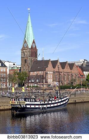 "St. Martini Church, former Seamen's Church, on the bank of the Weser River, museum ship, Bremen, Germany, Europe" View Large Photo Image Stock Image - "St. Martini Church, former Seamen's Church, on the bank of the Weser River, museum ship, Bremen, Germany, Europe". Fotosearch