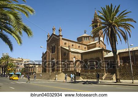 Picture - "St. Mary's Catholic Cathedral on Harnet Avenue, Asmara, Eritrea, Africa". Fotosearch