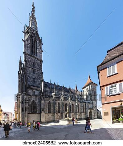 Stock Image - "St. Mary's Church, historic town centre of Reutlingen, Baden-Wuerttemberg, Germany, Europe, PublicGround, Europe". Fotosearch