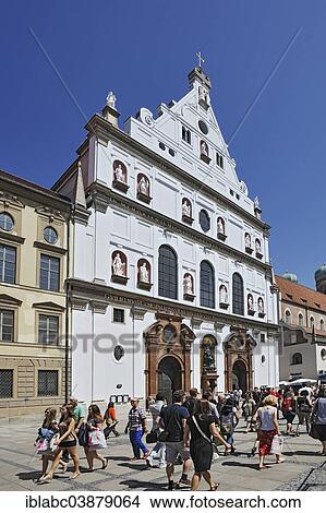 "St. Michael's Church, Neuhauser Strasse, Munich, Upper Bavaria, Bavaria, Germany, Europe" View Large Photo Image Picture - "St. Michael's Church, Neuhauser Strasse, Munich, Upper Bavaria, Bavaria, Germany, Europe". Fotosearch