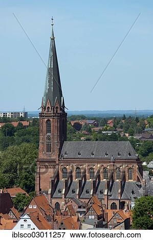 "St Nicolai Church, Blick vom Wasserturm, Luneburg, Lower Saxony, Germany, Europe" View Large Photo Image Stock Photo - "St Nicolai Church, Blick vom Wasserturm, Luneburg, Lower Saxony, Germany, Europe". Fotosearch