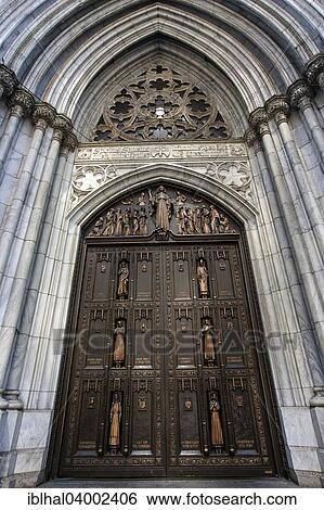 "St. Patrick's Cathedral, exterior, entrance porch, New York, United States, North America" View Large Photo Image Stock Photograph - "St. Patrick's Cathedral, exterior, entrance porch, New York, United States, North America". Fotosearch