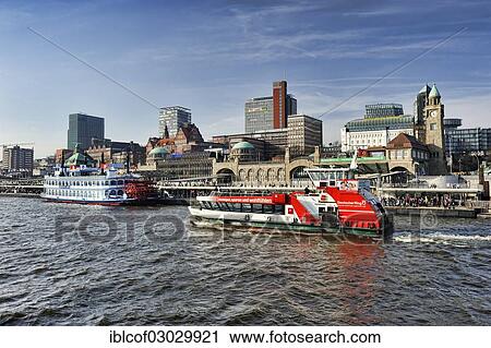 Stock Image - "St. Pauli Landing Bridges, St. Pauli, Hamburg, Hamburg, Germany, Europe". Fotosearch
